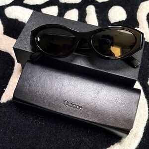 Quince Milan Black Sunglasses with Gray Lenses